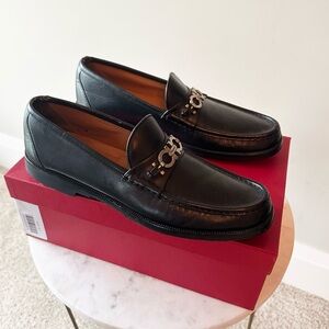 Salvatore Ferragamo Men's Black Gancini Rocket Loafers